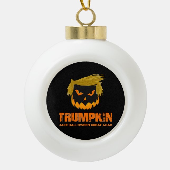 Boule En Céramique Trumpkin, Rendre Halloween grand à nouveau classiq (Devant)