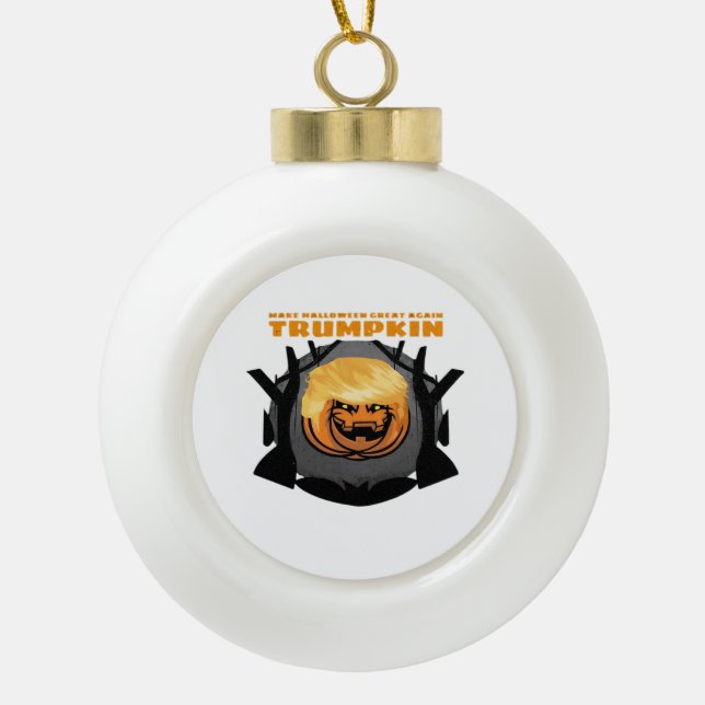 Boule En Céramique Trumpkin, Rendre Halloween grand à nouveau classiq (Devant)