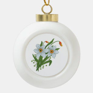 Boule En Céramique Tulipes et jonquilles Fleurs