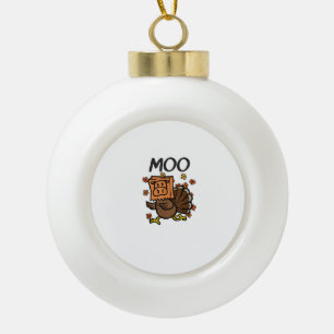 Boule En Céramique Turquie Moo Costume de vache drôle Thanksgiving Tu