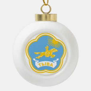 Boule En Céramique Tuva - Armoiries de Noël Arbre de Noël