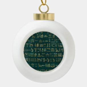 Boule En Céramique Typographie hiéroglyphes égyptiens dorés Egypte