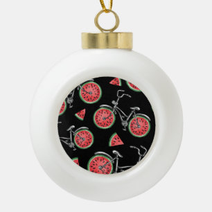 Boule En Céramique Vélos à roue de pastèque, motif d'été.