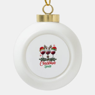 Boule En Céramique Verres à vin Esprits de Noël Renne Andouillers Pi