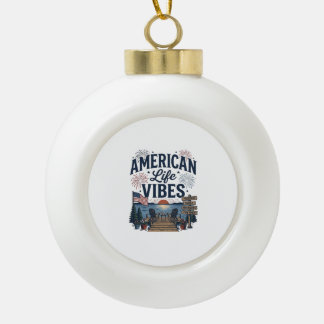 Boule En Céramique Vibes de la vie américaine T-shirt vectoriel du la