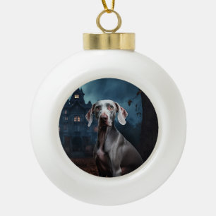 Boule En Céramique Weimaraner Halloween effroi