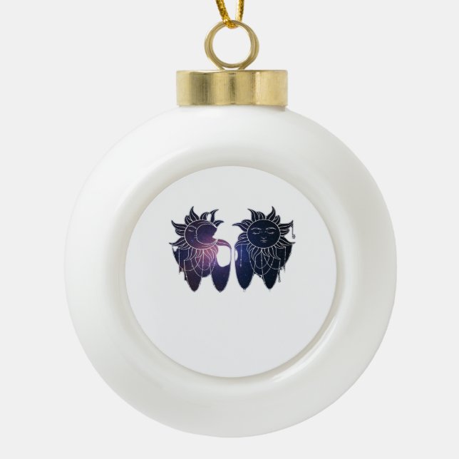 Boule En Céramique Whimsigoth Starry Nuit Sun Moon Witchy Classic (Devant)