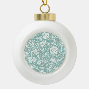 Boule En Céramique William Morris Grape Motif Turquoise Turquoise