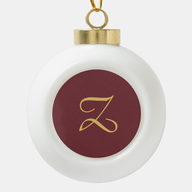 Boule En Céramique Wine Gold Monogramme professionnel tendance modern (Devant)
