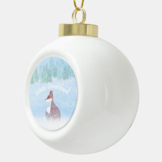 Boule En Céramique Winter Wonderland Scene with Fox