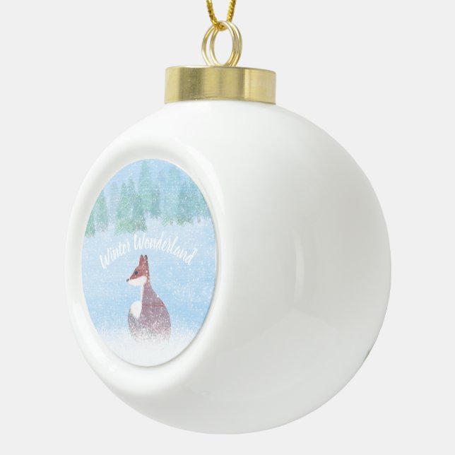 Boule En Céramique Winter Wonderland Scene with Fox (Droite)