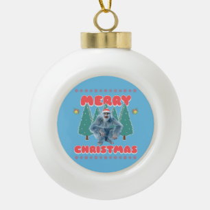 Boule En Céramique Yeti Drôle - Joyeux Noël