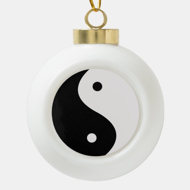 Boule En Céramique Yin et Yang Black & White Arbre de Noël (Devant)