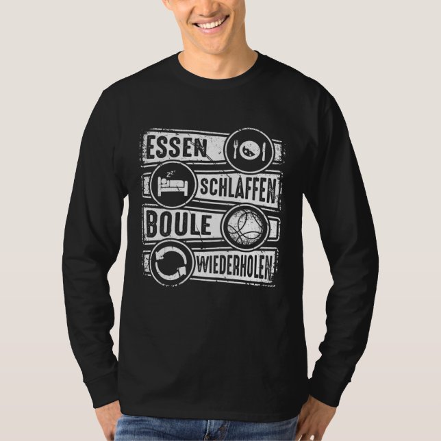 Boule Essen Sleep Repeat Petanque Boules T-Shirt (Front)