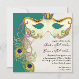 Boule Mascarade Peacock - Faire-part de mariage