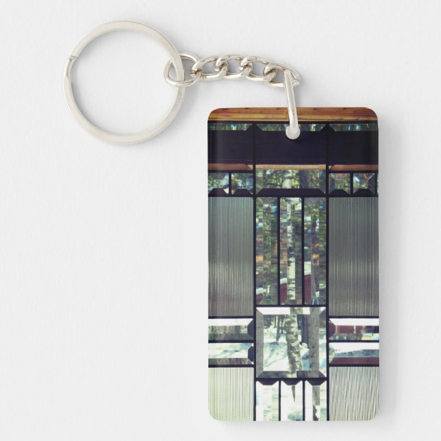 Bouleau en verre biseauté arbres argent métallique (Devant)