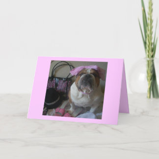 Bouledogue anglais dans la carte d'anniversaire
