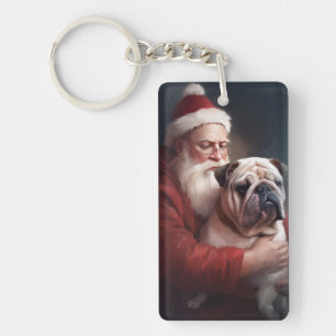 Bouledogue avec le Père Noël Noël Festif