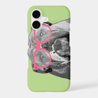 Bouledogue avec lunettes roses Mignon Drôle Coque
