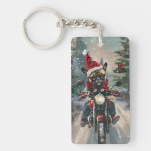 Bouledogue français à moto Noël