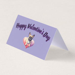 Bouledogue français coeur Saint-Valentin 