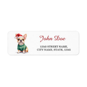 Bouledogue français en pull de Noël Adresse de ret