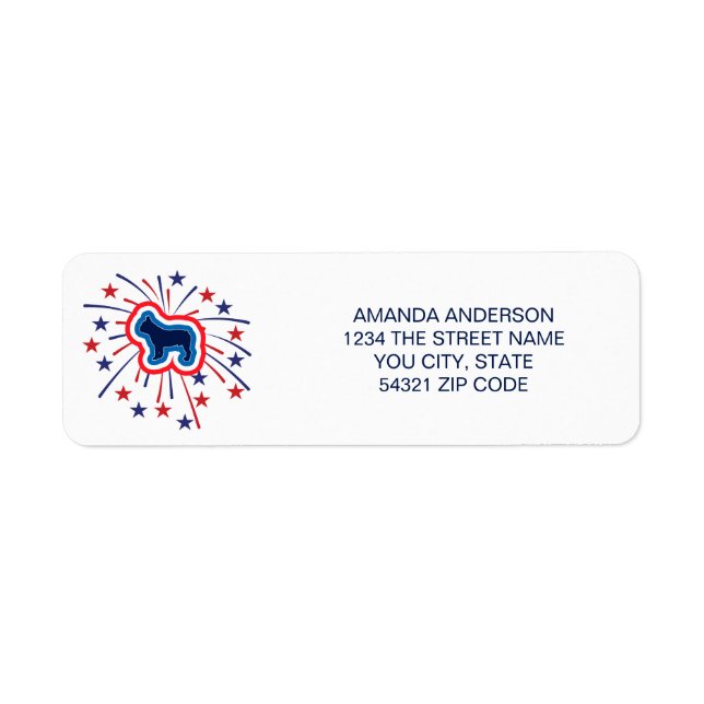 Bouledogue Français Rouge Blanc Bleu Adresse de Re (Devant)