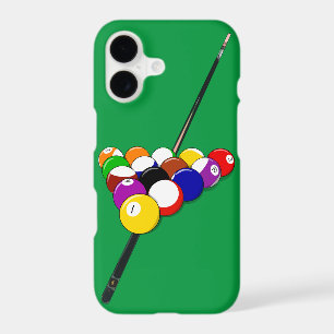 Boules de billard et queue de billard