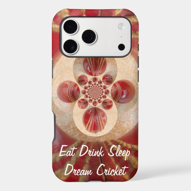 Boules de cricket rouge Art Abstrait Design d'impr (Verso)