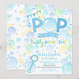 Boules de garçon Anniversaire Invitation Pop Anniv