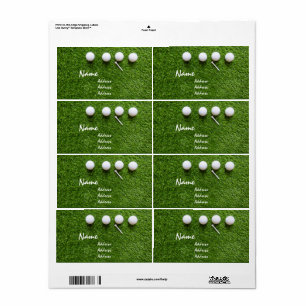 Boules de golf et tee sur gazon vert