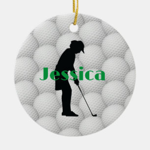 Boules de golf Golfer Abstract Design Ornement cér