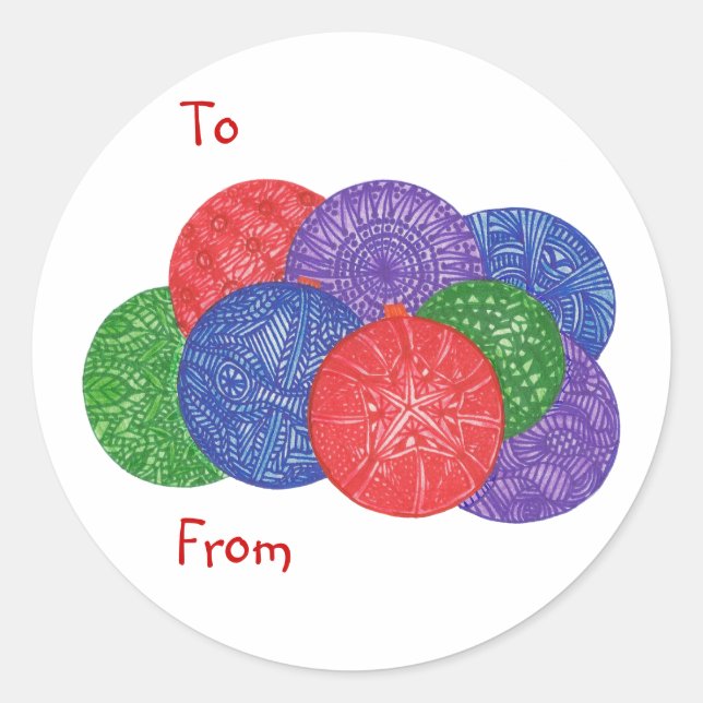 Boules de Noël Abstraites À De stickers de vacance (Devant)