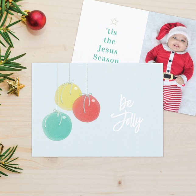 Boules de Noël étincelantes Carte de Noël photo (Créateur téléchargé)