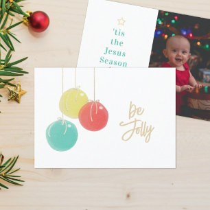 Boules de Noël étincelantes Carte de Noël photo