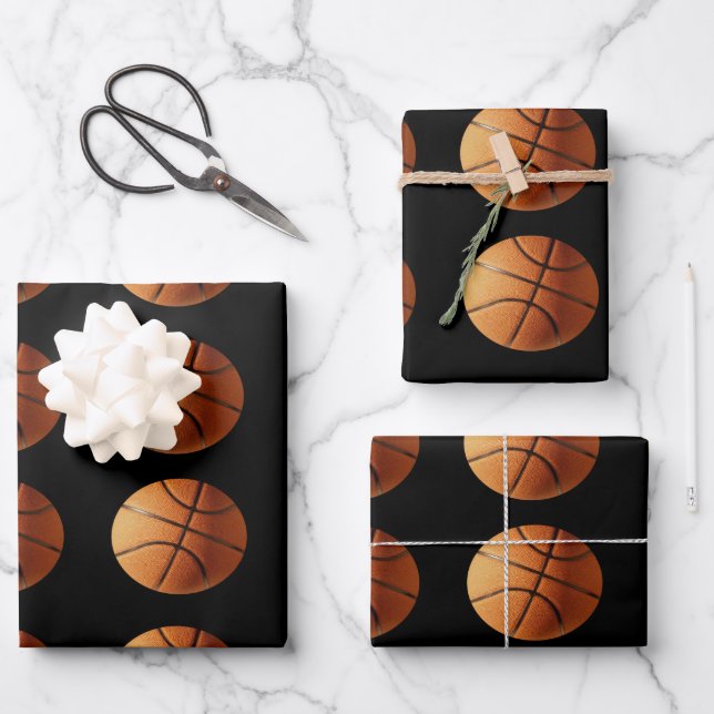 Boules De Panier Orange Sur Noir, Feuilles D'Envel (Recto)