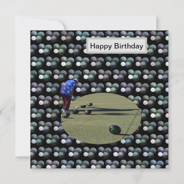 Boules De Pelouse Avec Bowler, Carte D'Anniversair (Devant)