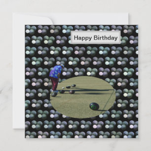 Boules De Pelouse Avec Bowler, Carte D'Anniversair