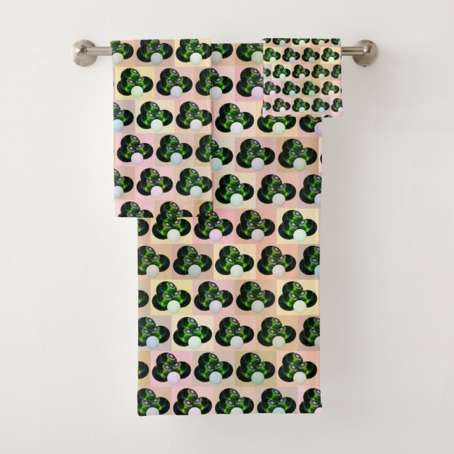 Boules de pelouse en bloc vert Motif, Serviette de (En situation)