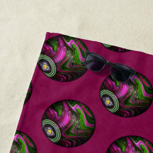 Boules de pelouse magenta, Serviette de plage