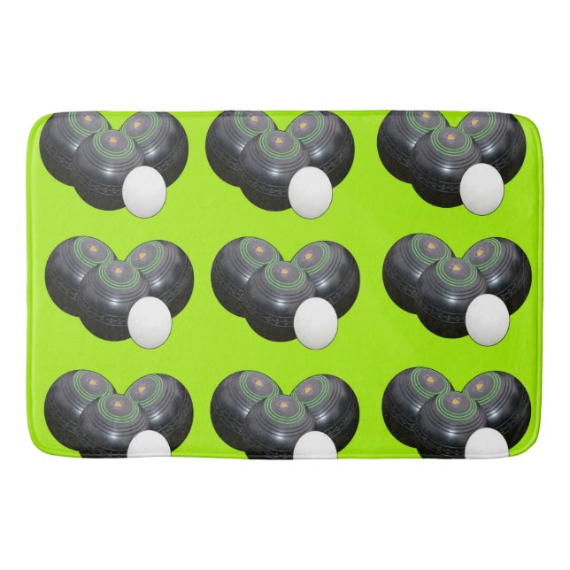 Boules de pelouse verte de chaux, tapis de bain en (Devant)