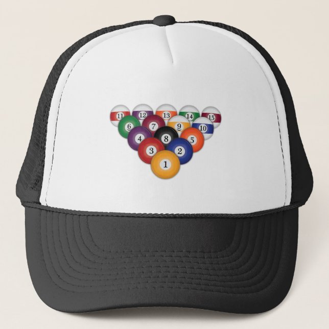 Boules de piscine/billards : Casquettes (Devant)