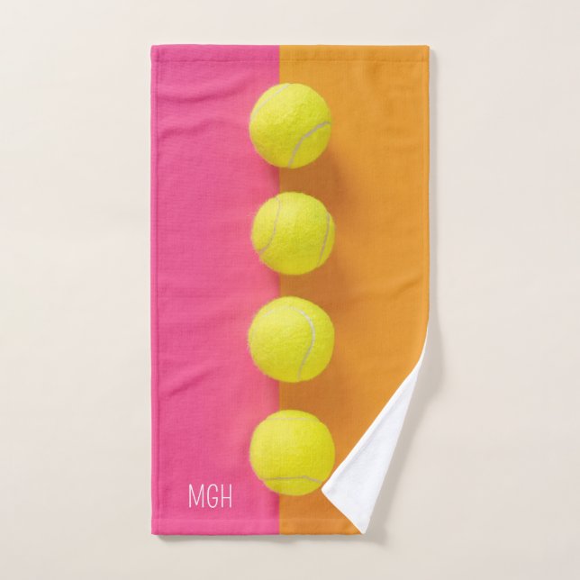Boules de tennis Monogramme personnalisées (Serviette à main)