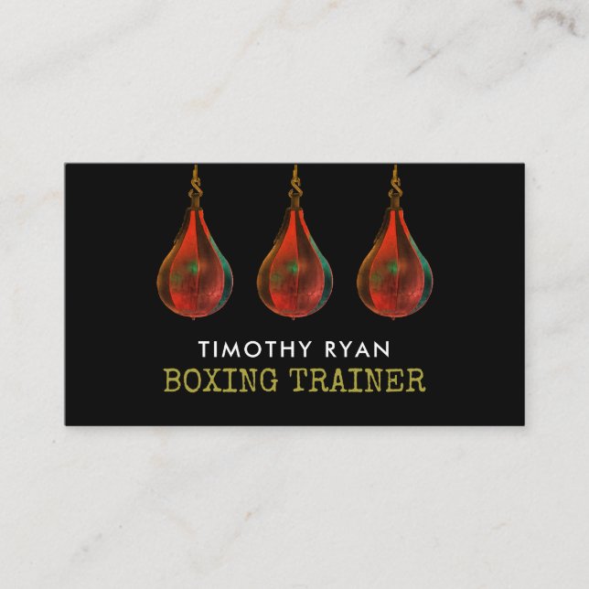 Boules de vitesse, Boxer, Carte de visite d'entraî (Devant)