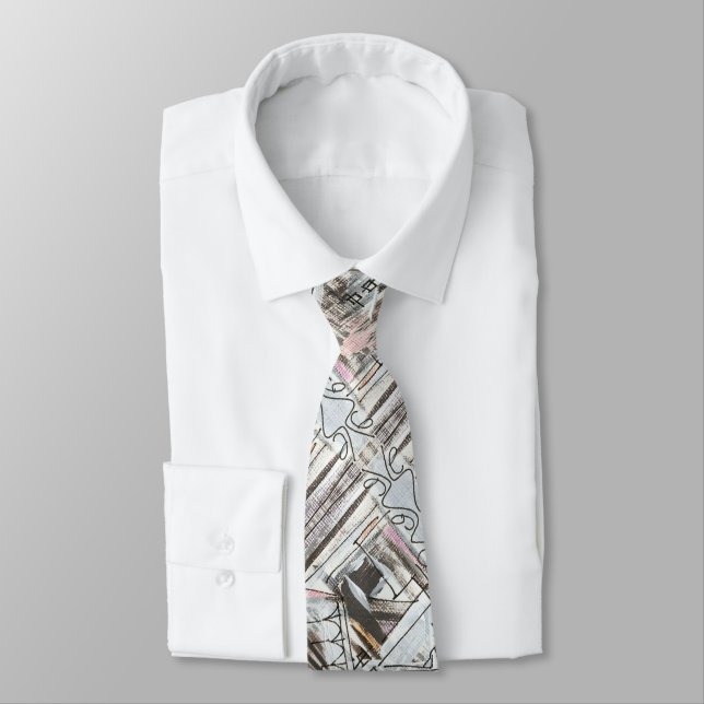 Boulevard-Abstract Geometric Pattern Tie (Tied)