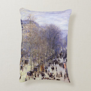 Boulevard des Capucines by Claude Monet, Fine Art Accent Pillow