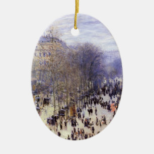 Boulevard des Capucines by Claude Monet, Fine Art Ceramic Ornament