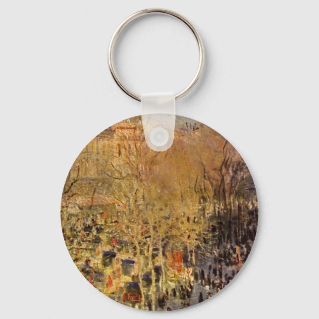 Boulevard des Capucines by Claude Monet, Fine Art Keychain (Front)