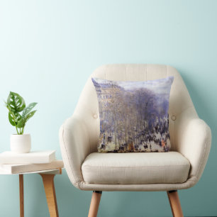 Boulevard des Capucines by Claude Monet, Fine Art Throw Pillow