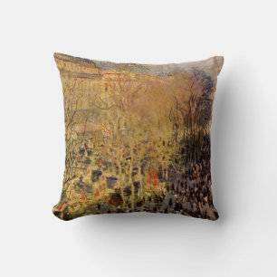 Boulevard des Capucines by Claude Monet, Fine Art Throw Pillow